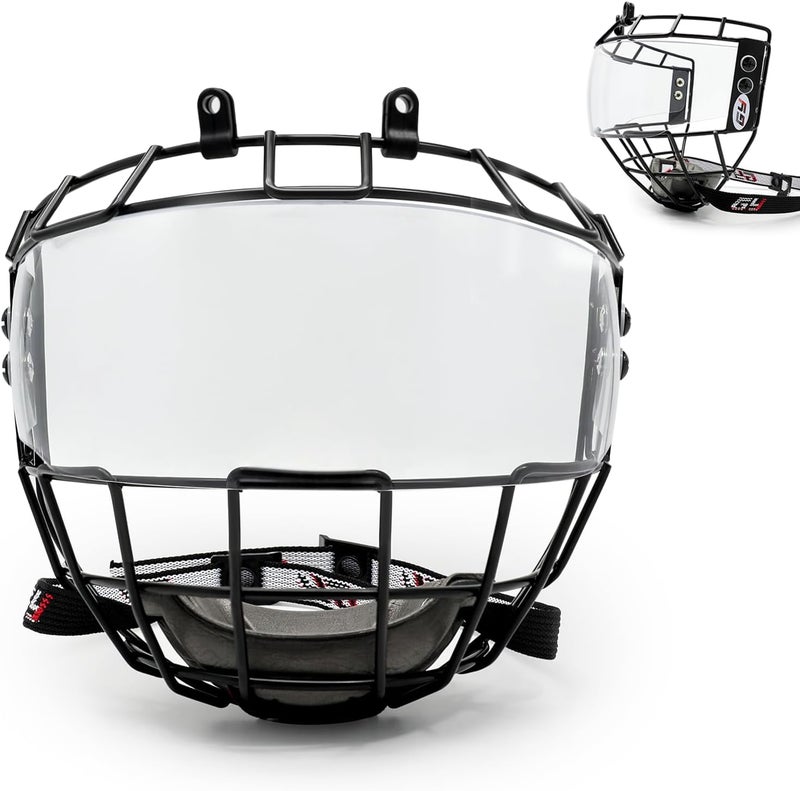 GY Hockey Helmet Cage & Face Shield Protector Combo Ice Hockey Full Face Shield Junior & Youth - Image 1